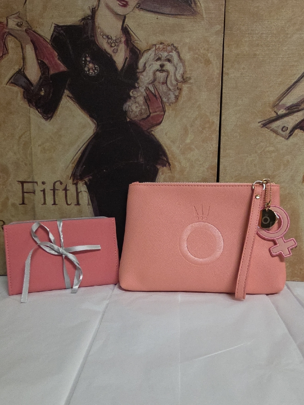 Pandora Pink Wristlet Clutch with Feminine Charm